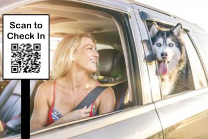 Vet lobby lets customers check in from the parking space using a QR code